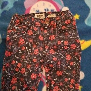 Oshkosh flower print skinny Jean's 4t